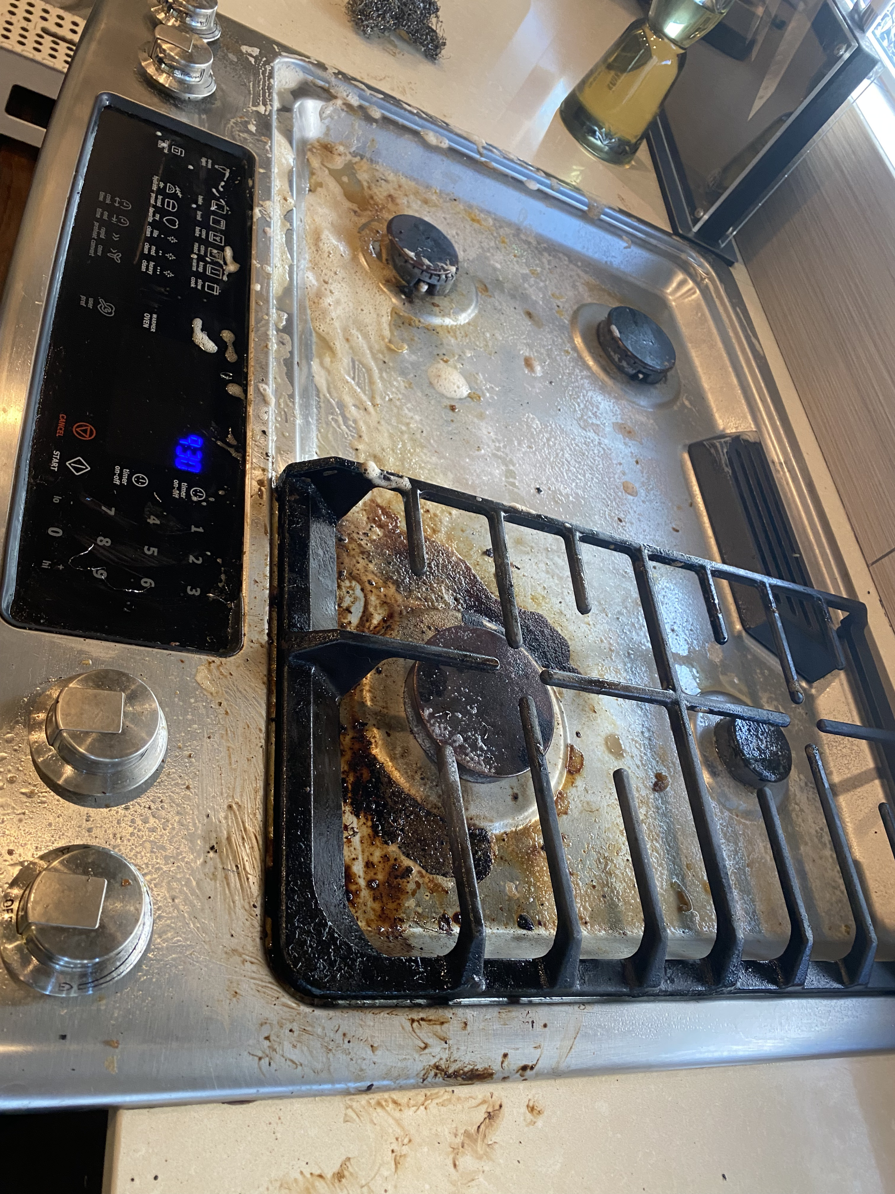 Dirty oven before cleaning